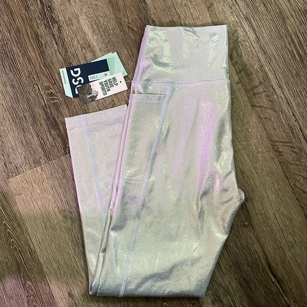 Girls 7/8th High Rise Tight Foil Leggins w/pockets